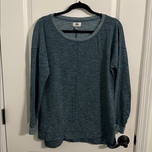 Old Navy Oversized Heather Blue Pullover Tunic Top Size Small Tall